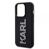 Karl Lagerfeld iPhone 15 Pro Kuori 3D Rubber Karl Musta
