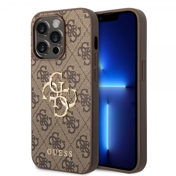 Guess iPhone 15 Pro Kuori 4G Logo Ruskea