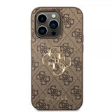 Guess iPhone 15 Pro Kuori 4G Logo Ruskea