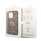Guess iPhone 15 Pro Kuori 4G Logo Ruskea