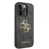 Guess iPhone 15 Pro kuori 4G Logo harmaa