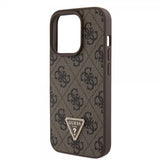 Guess iPhone 15 Pro -suojakuori 4G Metal Triangle Strass - ruskea