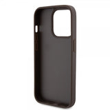 Guess iPhone 15 Pro -suojakuori 4G Metal Triangle Strass - ruskea