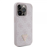 Guess iPhone 15 Pro Kuoret 4G Metal Triangle Strass Vaaleanpunainen
