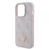 Guess iPhone 15 Pro Kuoret 4G Metal Triangle Strass Vaaleanpunainen