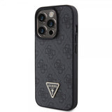 Guess iPhone 15 Pro Kuori 4G Metal Triangle Strass Musta