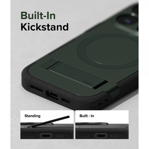 Ringke iPhone 15 Pro -suojakuori Alles MagSafe, tummanvihreä