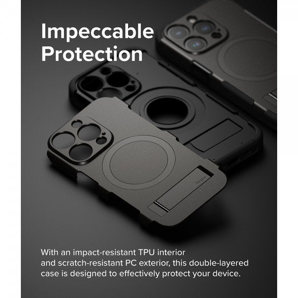 Ringke iPhone 15 Pro -suojakuori Alles MagSafe Gun Metal