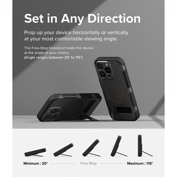 Ringke iPhone 15 Pro -suojakuori Alles MagSafe Gun Metal