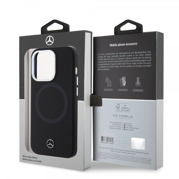 Mercedes Benz iPhone 15 Pro Bicolor MagSafe -suojakuori, musta