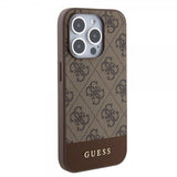 Guess iPhone 15 Pro kuoret Bottom Stripe MagSafe ruskea