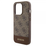 Guess iPhone 15 Pro kuoret Bottom Stripe MagSafe ruskea