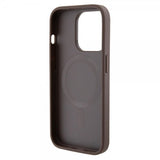 Guess iPhone 15 Pro kuoret Bottom Stripe MagSafe ruskea