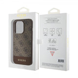 Guess iPhone 15 Pro kuoret Bottom Stripe MagSafe ruskea