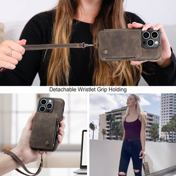 CaseMe iPhone 15 Pro -suojakuori C20-sarja Kahvi
