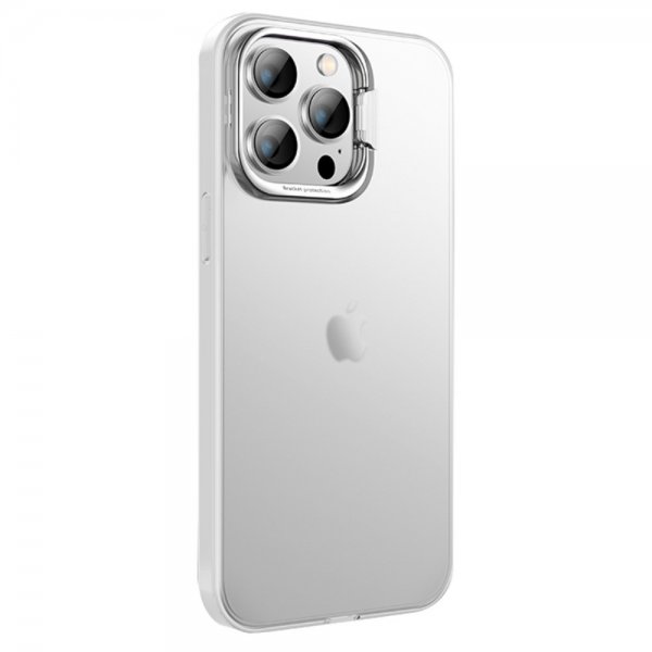 X-Level iPhone 15 Pro Kuori Kamerakehyksellä & Jalustalla Läpinäkyvä