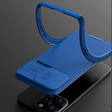 Nillkin iPhone 15 Pro -suojakuori CamShield MagSafe sininen