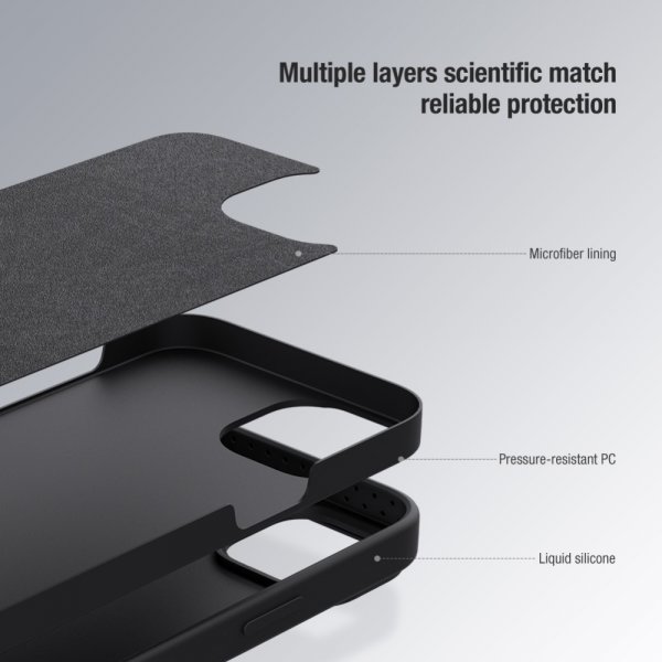 Nillkin iPhone 15 Pro -suojakuori, CamShield Silky, harmaa