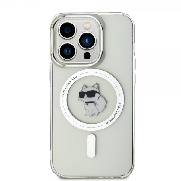 Karl Lagerfeld iPhone 15 Pro -kuori Choupette MagSafe Transparent