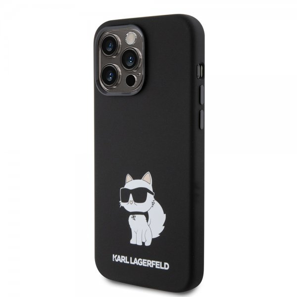 Karl Lagerfeld iPhone 15 Pro -suojakuori Choupette NFT, musta