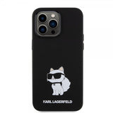 Karl Lagerfeld iPhone 15 Pro -suojakuori Choupette NFT, musta