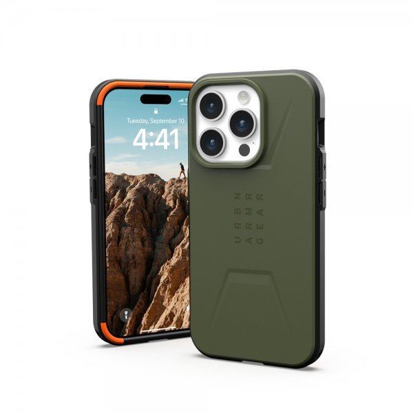 Urban Armor Gear (UAG) iPhone 15 Pro -suojakuori Civilian MagSafe Olive Drab