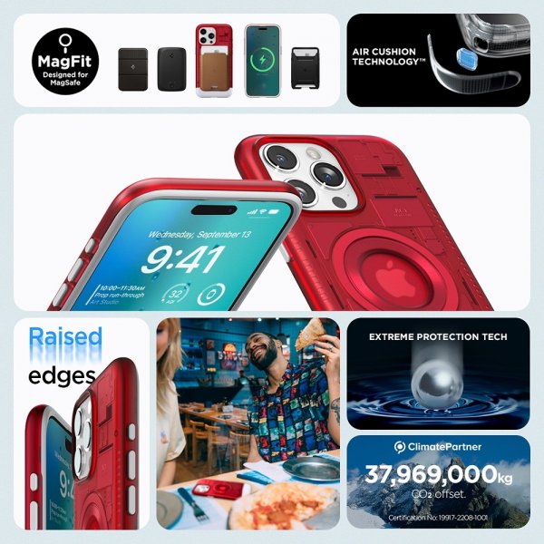 Spigen iPhone 15 Pro -suojakuori Classic C1 MagFit Ruby
