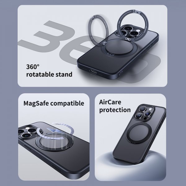 Baseus iPhone 15 Pro -suojakuori CyberLoop MagSafe, musta