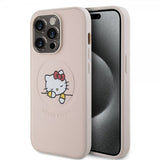 Hello Kitty iPhone 15 Pro -kuori kohokuvioitu logolla MagSafe pinkki