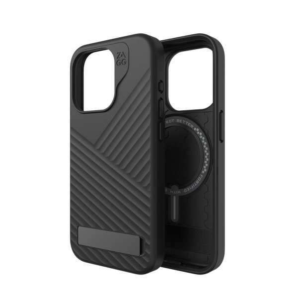 ZAGG iPhone 15 Pro -suojakuori Denali Snap Kickstand Musta