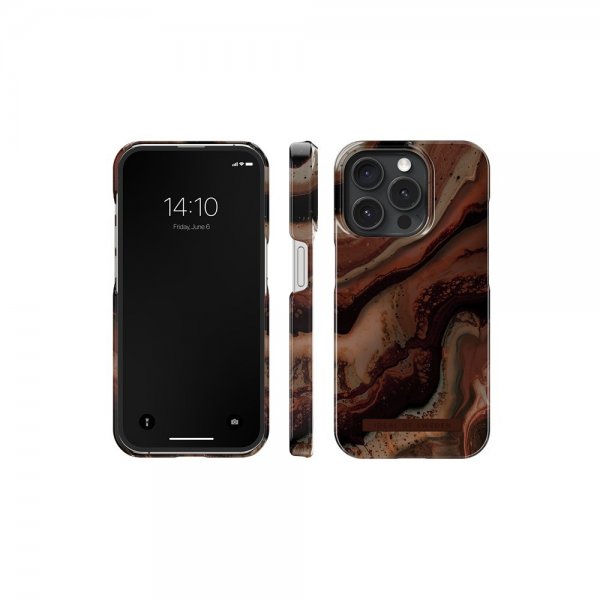 Ideal of Sweden iPhone 15 Pro -kuori Fashion Case MagSafe Dark Amber Marble