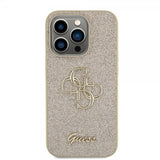 Guess iPhone 15 Pro Kuori Fixed Glitter Kulta