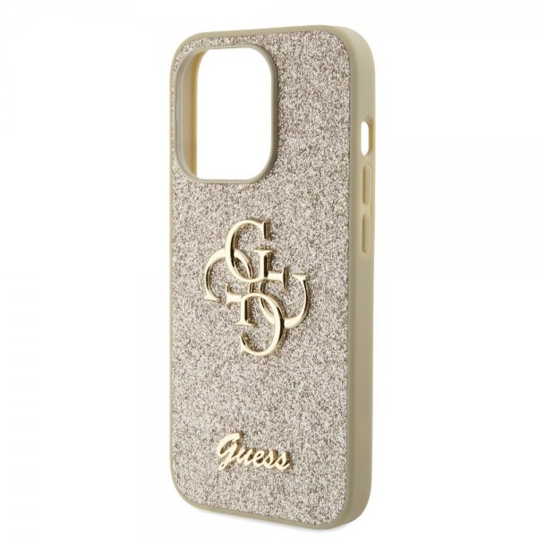 Guess iPhone 15 Pro Kuori Fixed Glitter Kulta