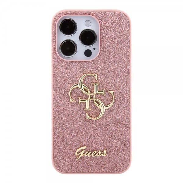 Guess iPhone 15 Pro Kuoret Fixed Glitter Pink