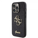 Guess iPhone 15 Pro -suojakuori Fixed Glitter, musta