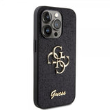 Guess iPhone 15 Pro -suojakuori Fixed Glitter, musta