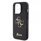 Guess iPhone 15 Pro -suojakuori Fixed Glitter, musta