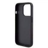 Guess iPhone 15 Pro -suojakuori Fixed Glitter, musta