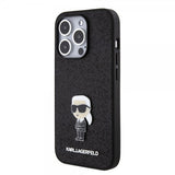 Karl Lagerfeld iPhone 15 Pro Kuori Fixed Glitter Musta
