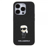 Karl Lagerfeld iPhone 15 Pro Kuori Fixed Glitter Musta
