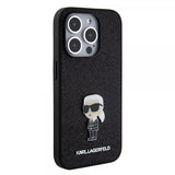 Karl Lagerfeld iPhone 15 Pro Kuori Fixed Glitter Musta
