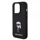 Karl Lagerfeld iPhone 15 Pro Kuori Fixed Glitter Musta
