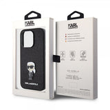 Karl Lagerfeld iPhone 15 Pro Kuori Fixed Glitter Musta