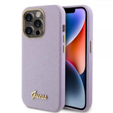Guess iPhone 15 Pro -kuori, täysi kimalle, Wrapped Lilac