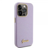Guess iPhone 15 Pro -kuori, täysi kimalle, Wrapped Lilac