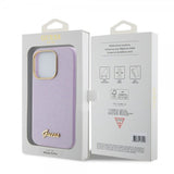 Guess iPhone 15 Pro -kuori, täysi kimalle, Wrapped Lilac