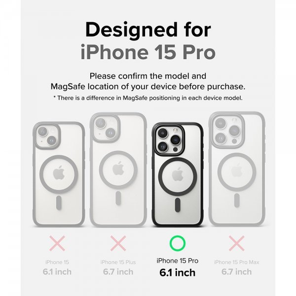 Ringke iPhone 15 Pro -suojakuori Fusion Bold Magnetic Matte Black