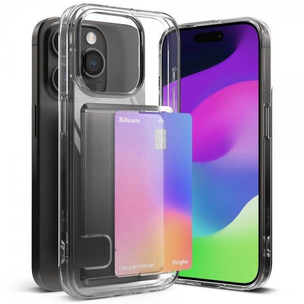 Ringke iPhone 15 Pro -suojakuori Fusion Card Clear