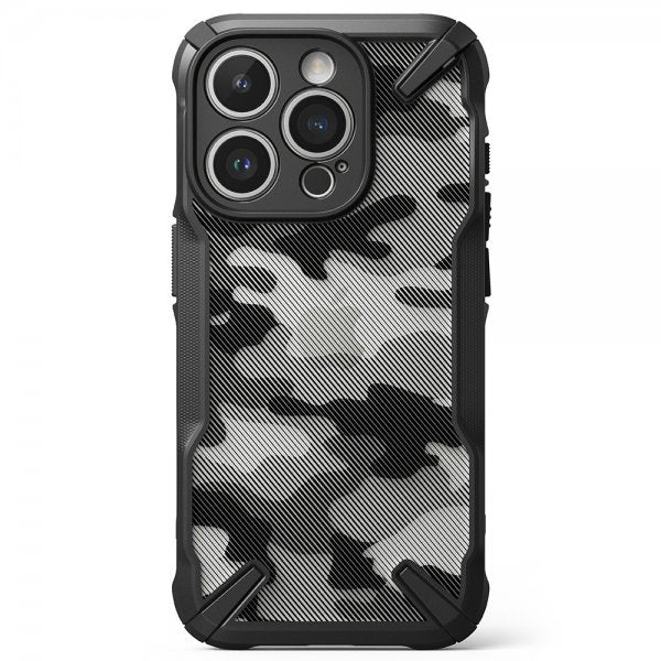 Ringke iPhone 15 Pro -suojakuori Fusion X Design Camo Black