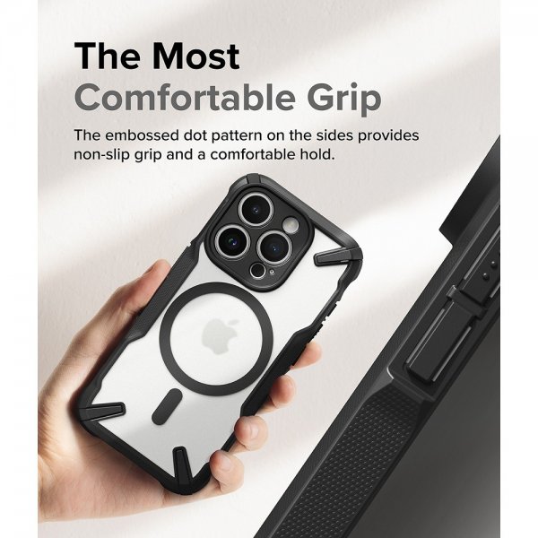 Ringke iPhone 15 Pro -suojakuori Fusion X Magnetic Matte Black